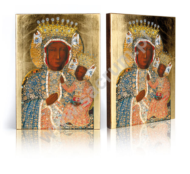 Ikona Matka Boża Częstochowska w sukience perłowej 3120