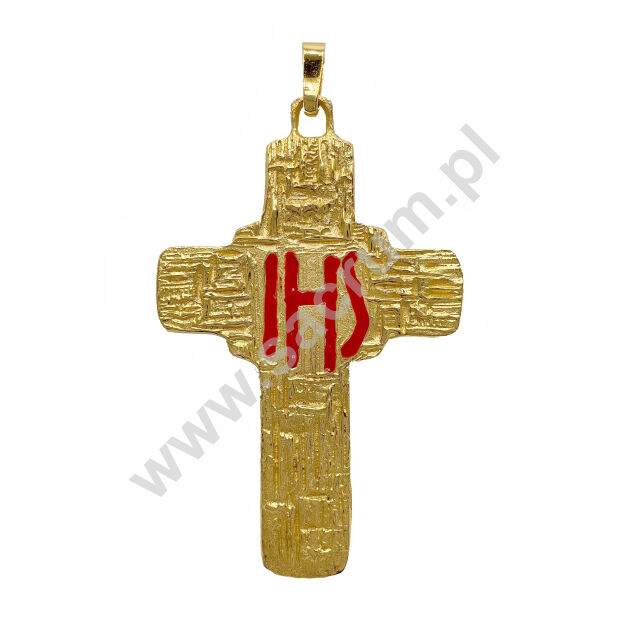 Krzyż pektoralny złocony 04-4004, wymiary 10x7 cm