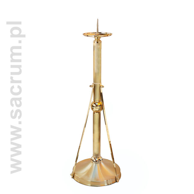 Lichtarz z blachy mosiężnej wysoki / podstawa pod paschał, wysokość 95 cm, L42
