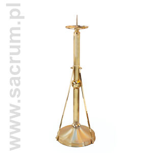 Lichtarz z blachy mosiężnej wysoki / podstawa pod paschał, wysokość 95 cm, L36