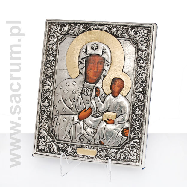 Ikona z metaloplastyki, MB Częstochowska 43-003 wymiar 18x23 cm
