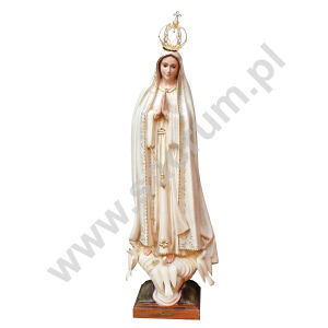 Oryginalna figura Matki Bożej Fatimskiej z Portugalii ze szklanymi oczami i złoconą koroną, 1038V, wysokość 115 cm