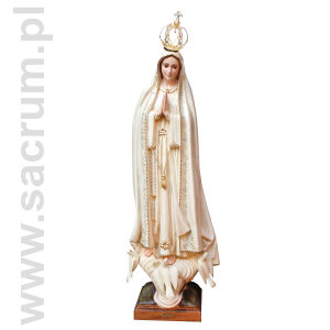 Oryginalna figura Matki Bożej Fatimskiej z Portugalii ze szklanymi oczami i złoconą koroną, 1038V, wysokość 115 cm