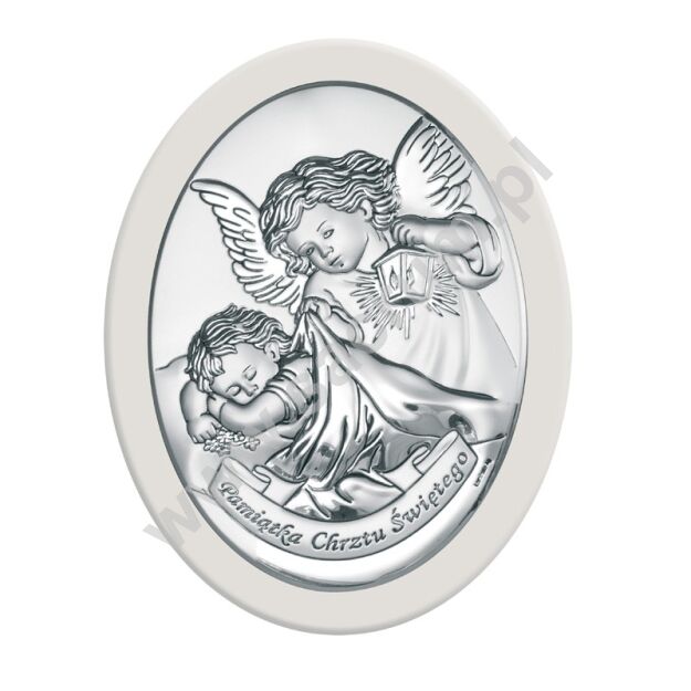 Obrazek srebrny - Aniołek nad dzieckiem 29-6353 - różne rozmiary