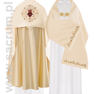 Welon liturgiczny Serce Pana Jezusa, KWL/027/05/20 50*270 ECRU SAT.
