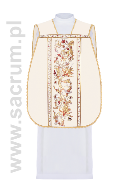 Ornat rzymski bogato haftowany z symbolem liturgicznym, KOR/200/05/01 ECRU