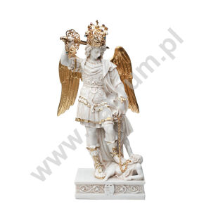 Oryginalna figura Św. Michała Archanioła z Gargano 27 cm korona metalowa pozłacana