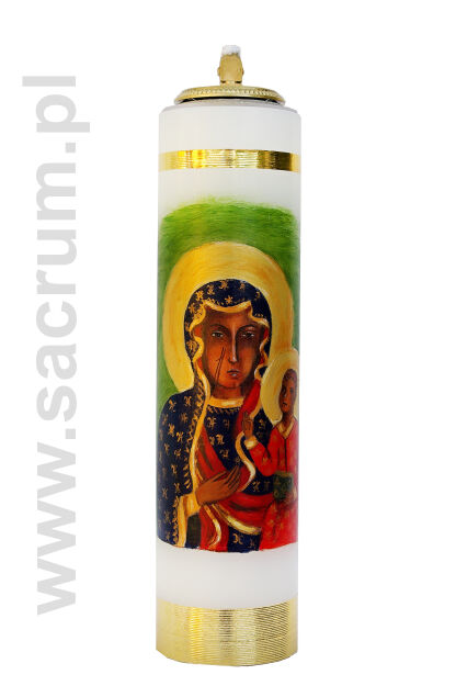 Świeca olejowa ręcznie malowana M.B. Częstochowska
