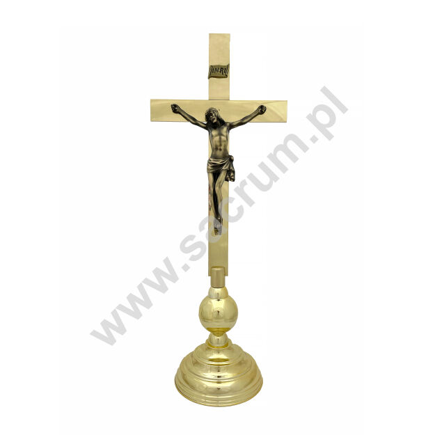 Krzyż ołtarzowy mosiężny 02-205, wysokość 68 cm