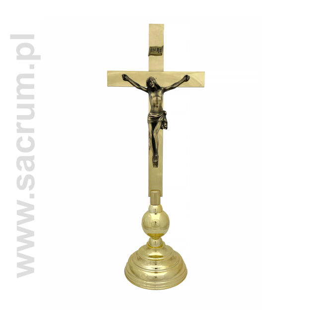 Krzyż ołtarzowy mosiężny 02-205, wysokość 68 cm