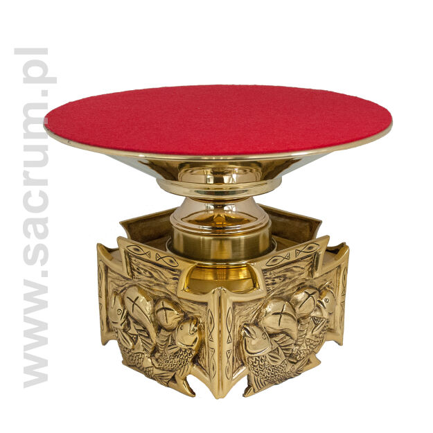 Tron mosiężny pod monstrancję, 36-1416,  średnica 23,5 cm