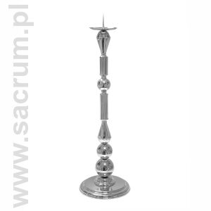 Lichtarz z blachy mosiężnej, niklowany 17-130A, wysokość 98 cm