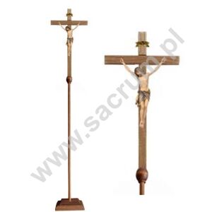 Krzyż procesyjny drewniany z podstawą 32-709200 (color) - różne wielkości 