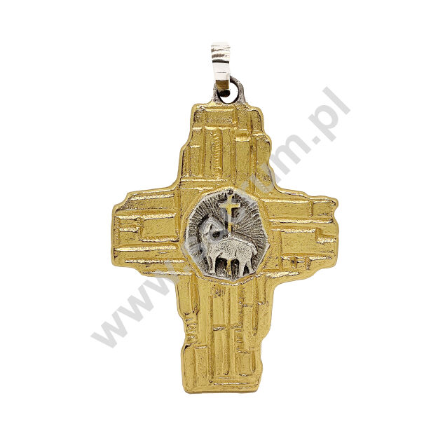 Krzyż pektoralny złocony 04-4013, wymiary 9x7 cm