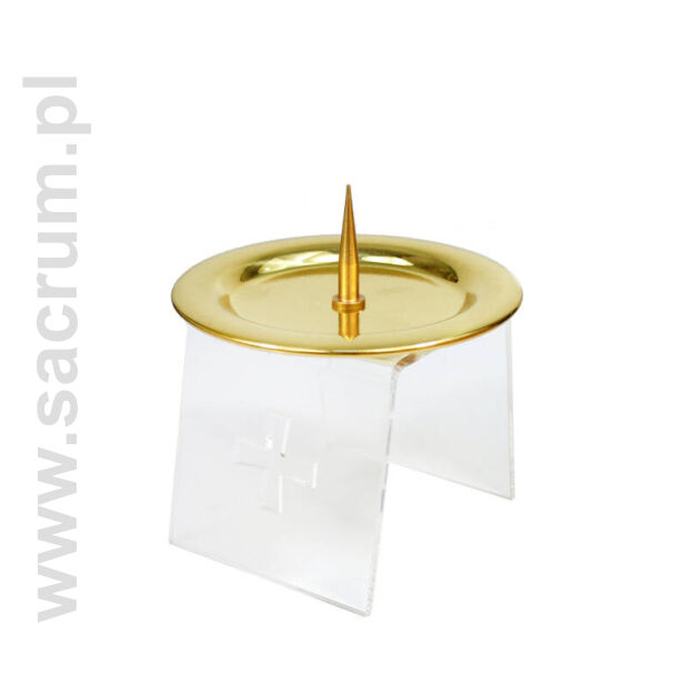 Lichtarz z pleksi 151_006, pojedynczy. wysokość 10 cm, średnica 12 cm