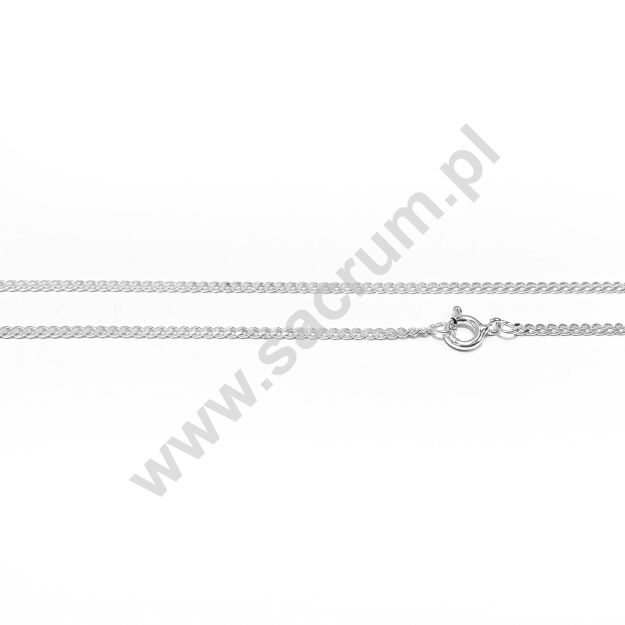 Łańcuszek komunijny, srebrny, pojedynczy splot, 50 cm