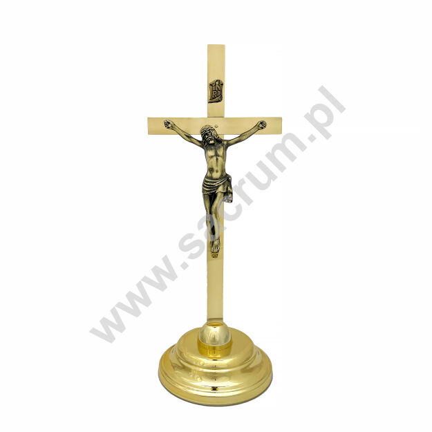 Krzyż ołtarzowy mosiężny 02-200, wysokość 40 cm