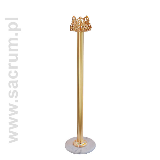 Lichtarz mosiężny złocony, 1042, wysokość 100 cm