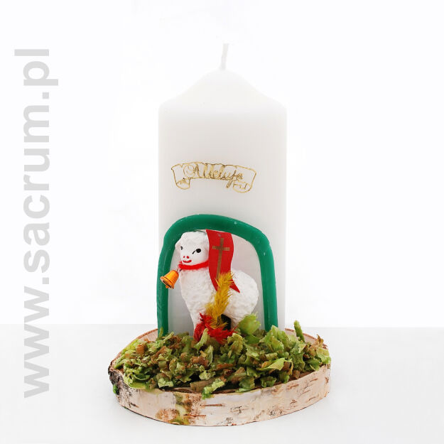 Świeca diodowa z barankiem, wysokość 15 cm