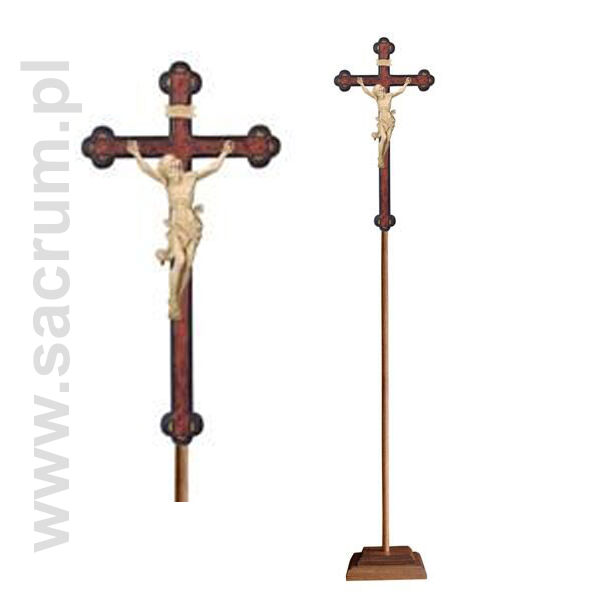 Krzyż procesyjny drewniany z podstawą 32-709103 (natural) - różne wielkości