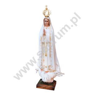 Oryginalna figura Matki Bożej Fatimskiej z Portugalii ze szklanymi oczami i złoconą koroną, 1039P, wysokość 102 cm