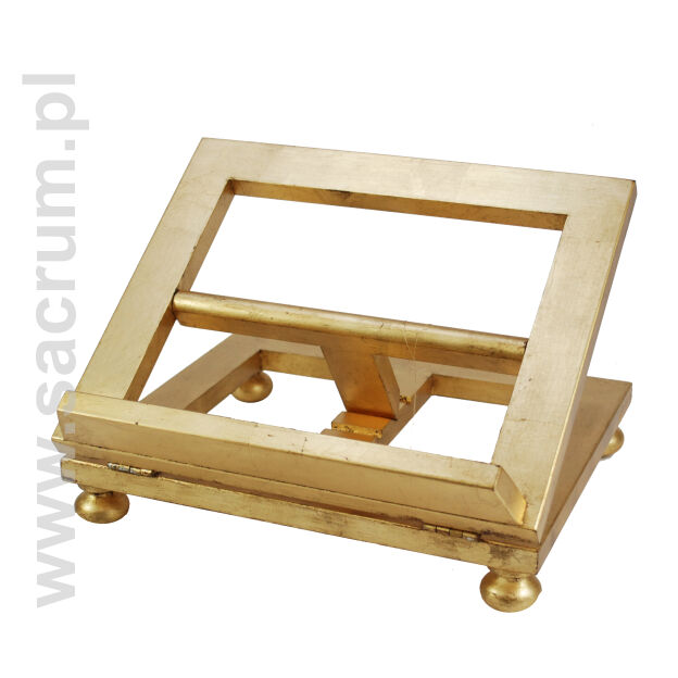Pulpit drewniany regulowany w kolorze złotym, 42-7005 oro, 25x30 cm