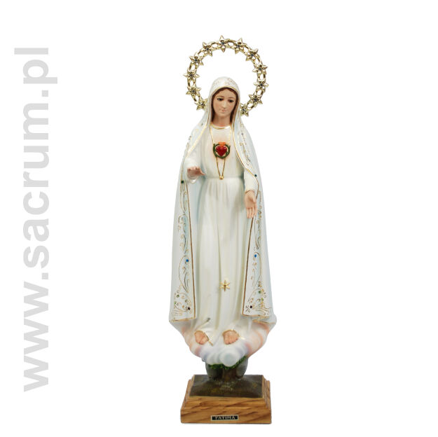 Oryginalna figura Matki Bożej Fatimskiej Serce z Portugalii ze szklanymi oczami 3050, wysokość 58 cm