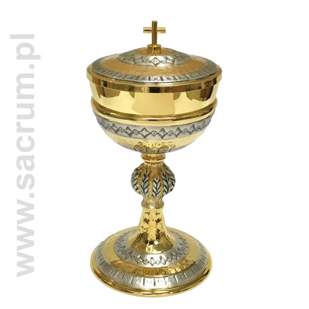 Puszka złocona, 08-688, wysokość całkowita z krzyżem 25 cm