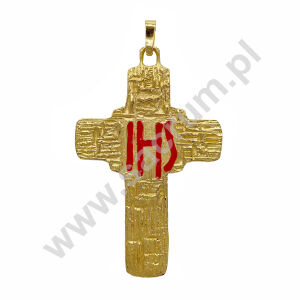 Krzyż pektoralny złocony 04-4004, wymiary 10x7 cm