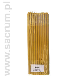 Świece woskowo - parafinowe cerkiewne, N40 1 kg, 100 szt