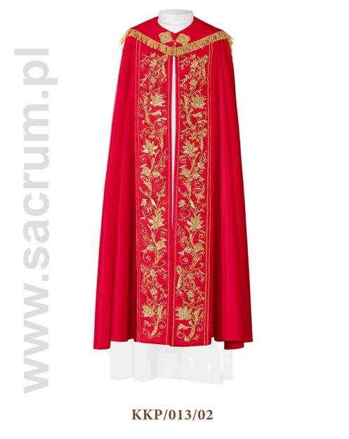 Kapa czerwona liturgiczna haftowana 
