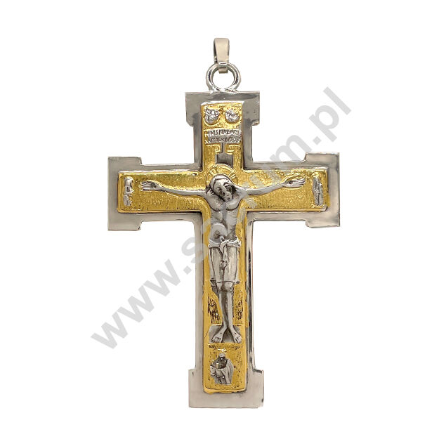 Krzyż pektoralny złocony 04-4098, wymiary 9x7 cm