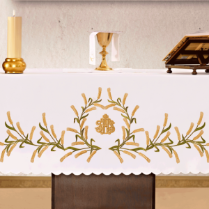 Obrus ołtarzowy z haftem czołowym IHS KOH/020 150cm x 300cm