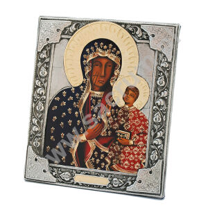 Ikona z metaloplastyki - Matka Boża Częstochowska 43-024, 26x30 cm