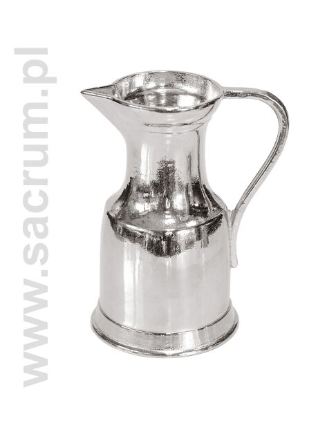   Dzbanek mosiężny niklowany, lavabo do chrztu, wys.12 cm 02-292N