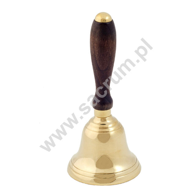 dzwonek mosiężny z rączką drewniana pojedynczy 01-1771