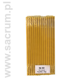 Świece woskowo - parafinowe cerkiewne N60, 1 kg, 150 szt