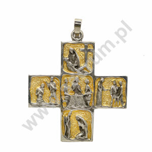 Krzyż pektoralny złocony 04-4030, wymiary 9x9 cm