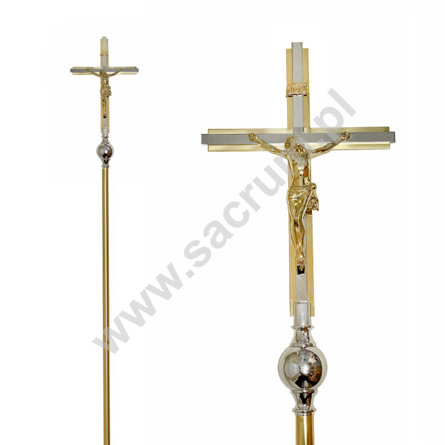 Krzyż procesyjny mosiężny 17-107