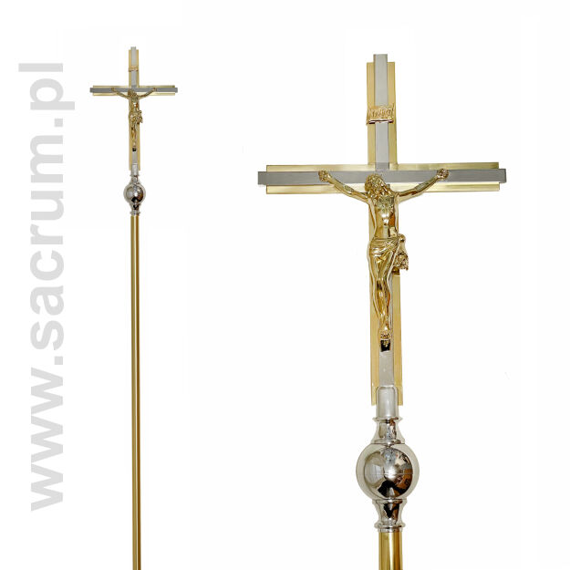 Krzyż procesyjny mosiężny  17-107