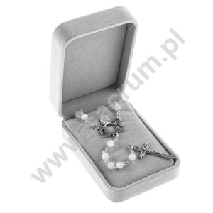 Różańce ślubne w pudełku, średnica 0,6 cm - wzór 02