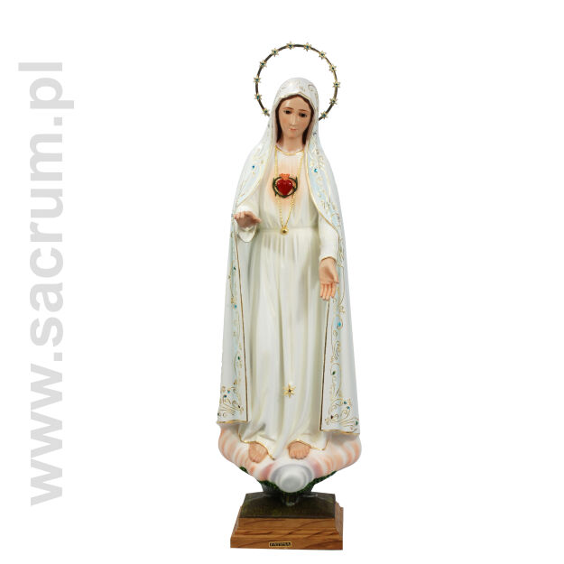 Oryginalna figura Matki Bożej Fatimskiej Serce z Portugalii ze szklanymi oczami 3080, wysokość 88 cm
