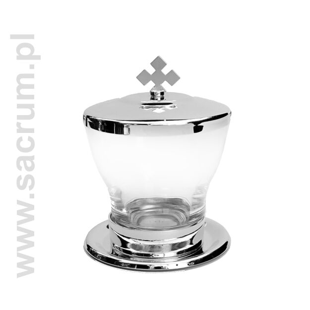 vasculum szklane w kolorze srebrnym