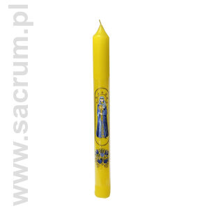 Świeca gromniczna / paschalik żółta, wysokość 23 cm, średnica 2 cm