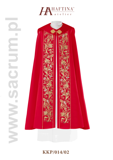 Kapa czerwona eucharystyczna monogram 