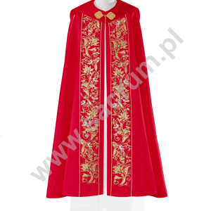Kapa czerwona eucharystyczna monogram "PX" KKP/014/02