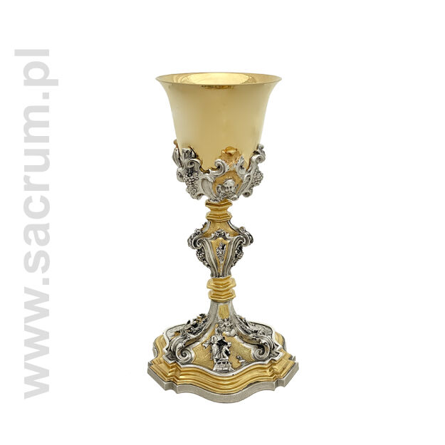 Kielich liturgiczny złocony, 15-595, wysokość 24,5 cm