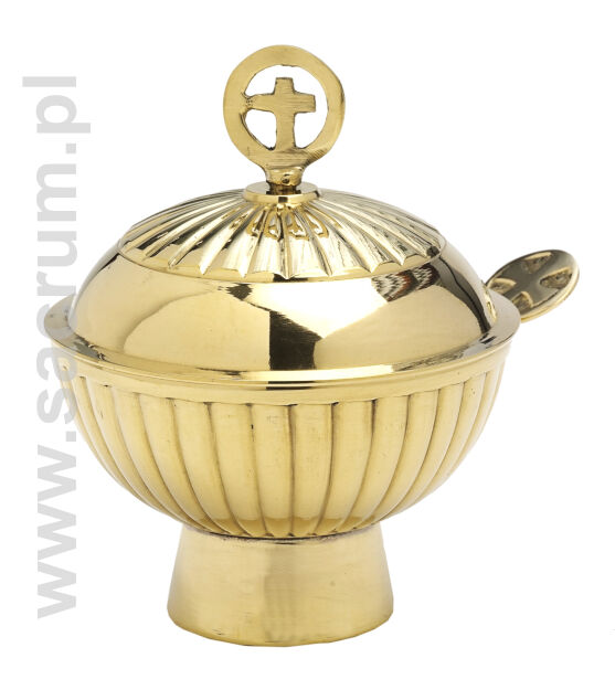 Łódka liturgiczna z łyżeczką do kadzidła 12-336, h=12 cm