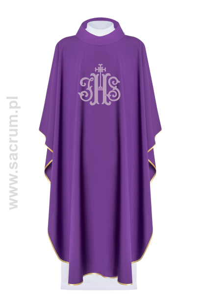 Ornat liturgiczny haftowany symbol IHS, KOR/210/03/12 FIOLET