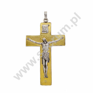 Krzyż pektoralny złocony 04-4110, wymiary 10 x 6  cm